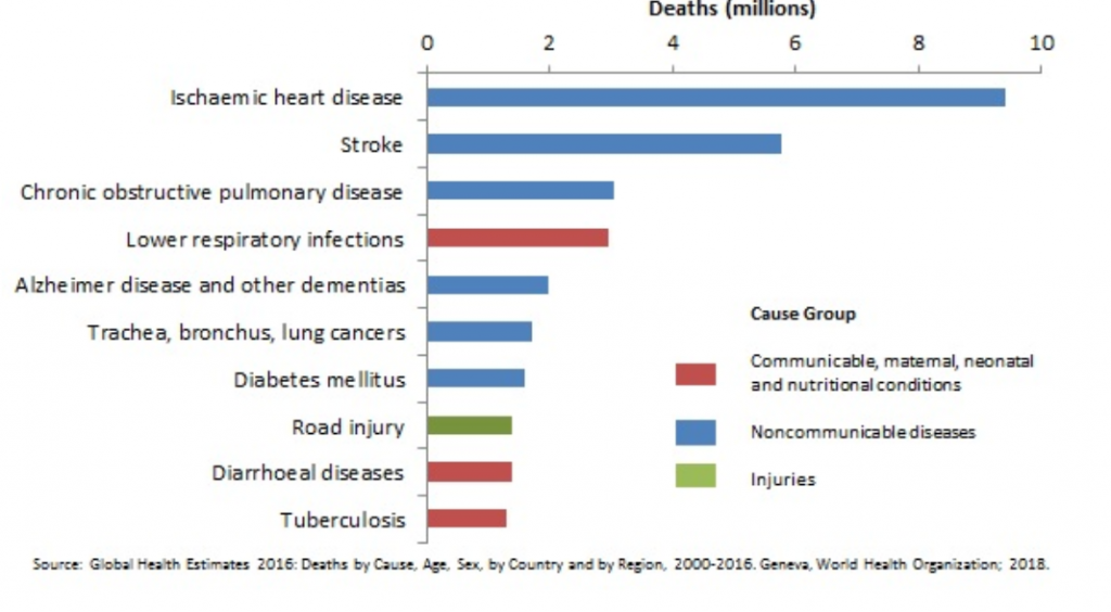 Top 10 Causes of Death  globally