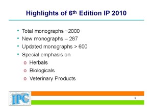 Indian Pharmacopoeia 2010 - Key features